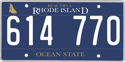 RI license plate 614770