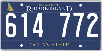 RI license plate 614772