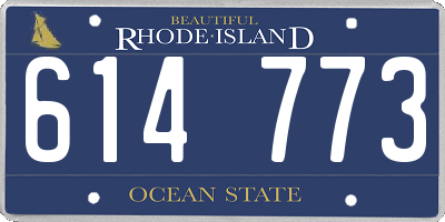 RI license plate 614773