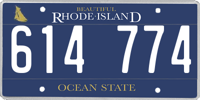 RI license plate 614774