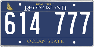 RI license plate 614777