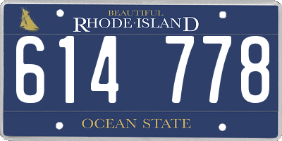 RI license plate 614778
