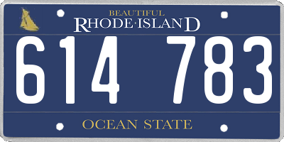RI license plate 614783