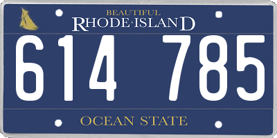 RI license plate 614785
