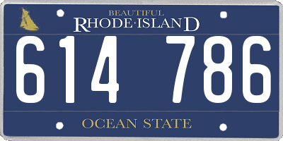 RI license plate 614786
