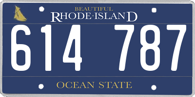 RI license plate 614787