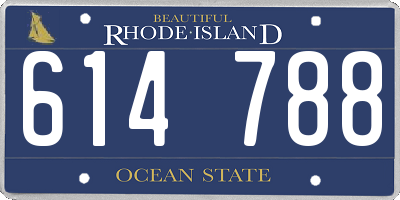 RI license plate 614788