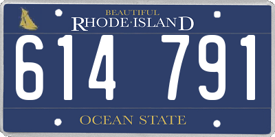 RI license plate 614791
