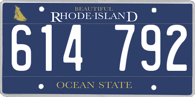 RI license plate 614792