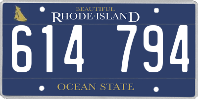 RI license plate 614794
