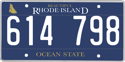RI license plate 614798