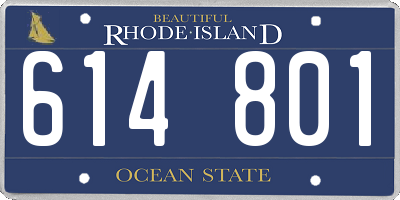 RI license plate 614801