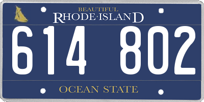 RI license plate 614802