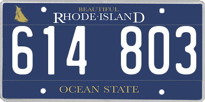 RI license plate 614803