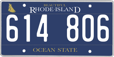 RI license plate 614806