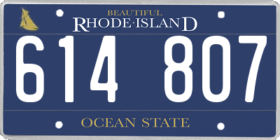 RI license plate 614807