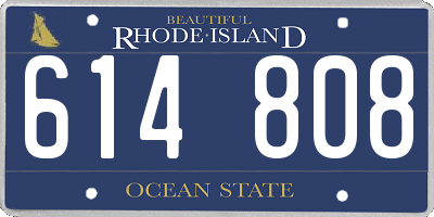RI license plate 614808