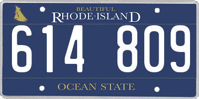 RI license plate 614809