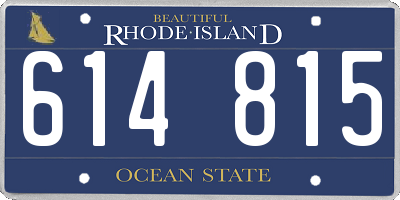 RI license plate 614815