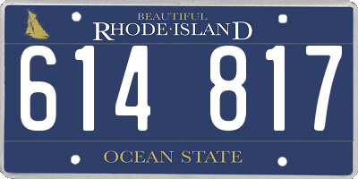 RI license plate 614817