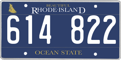 RI license plate 614822