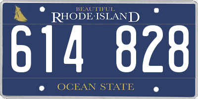 RI license plate 614828