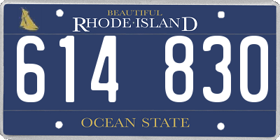 RI license plate 614830