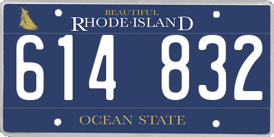 RI license plate 614832