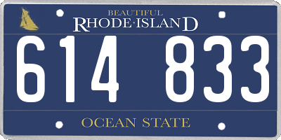 RI license plate 614833