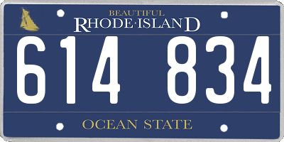 RI license plate 614834