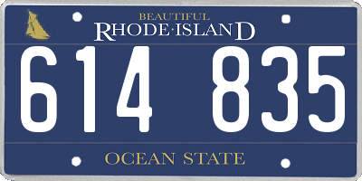 RI license plate 614835