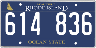 RI license plate 614836