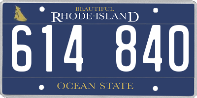 RI license plate 614840
