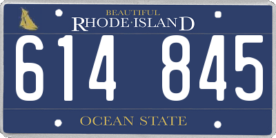 RI license plate 614845