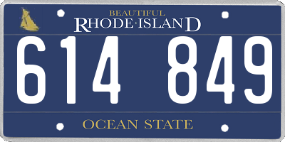 RI license plate 614849