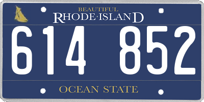 RI license plate 614852