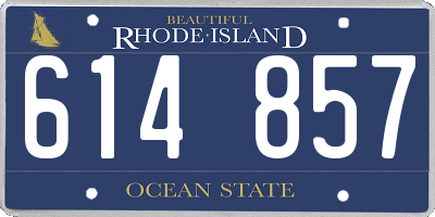 RI license plate 614857