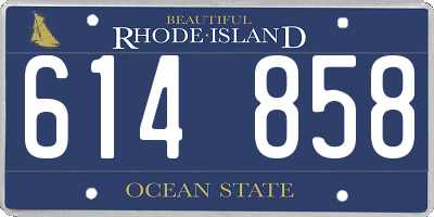 RI license plate 614858