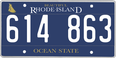 RI license plate 614863