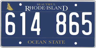 RI license plate 614865
