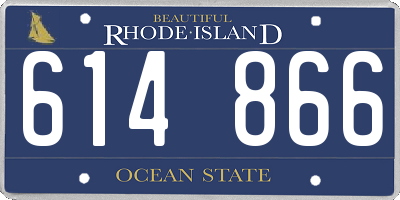 RI license plate 614866