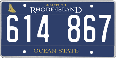 RI license plate 614867