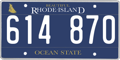 RI license plate 614870