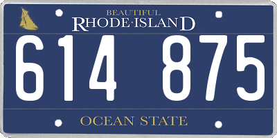 RI license plate 614875