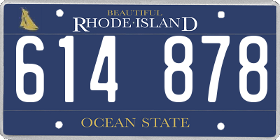 RI license plate 614878