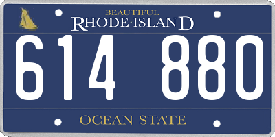 RI license plate 614880
