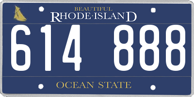 RI license plate 614888