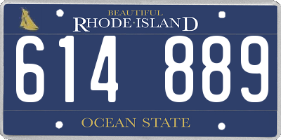 RI license plate 614889