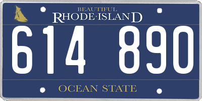 RI license plate 614890