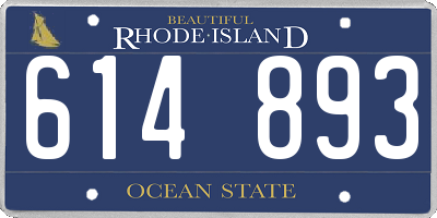 RI license plate 614893
